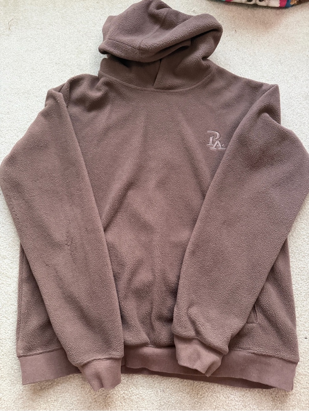 P'tula Women's Brown/Maroon Hooded Fleece Pullover Sweatshirt
